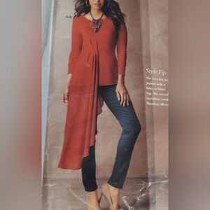 Long Sleeve Top W Chiffon Overlay